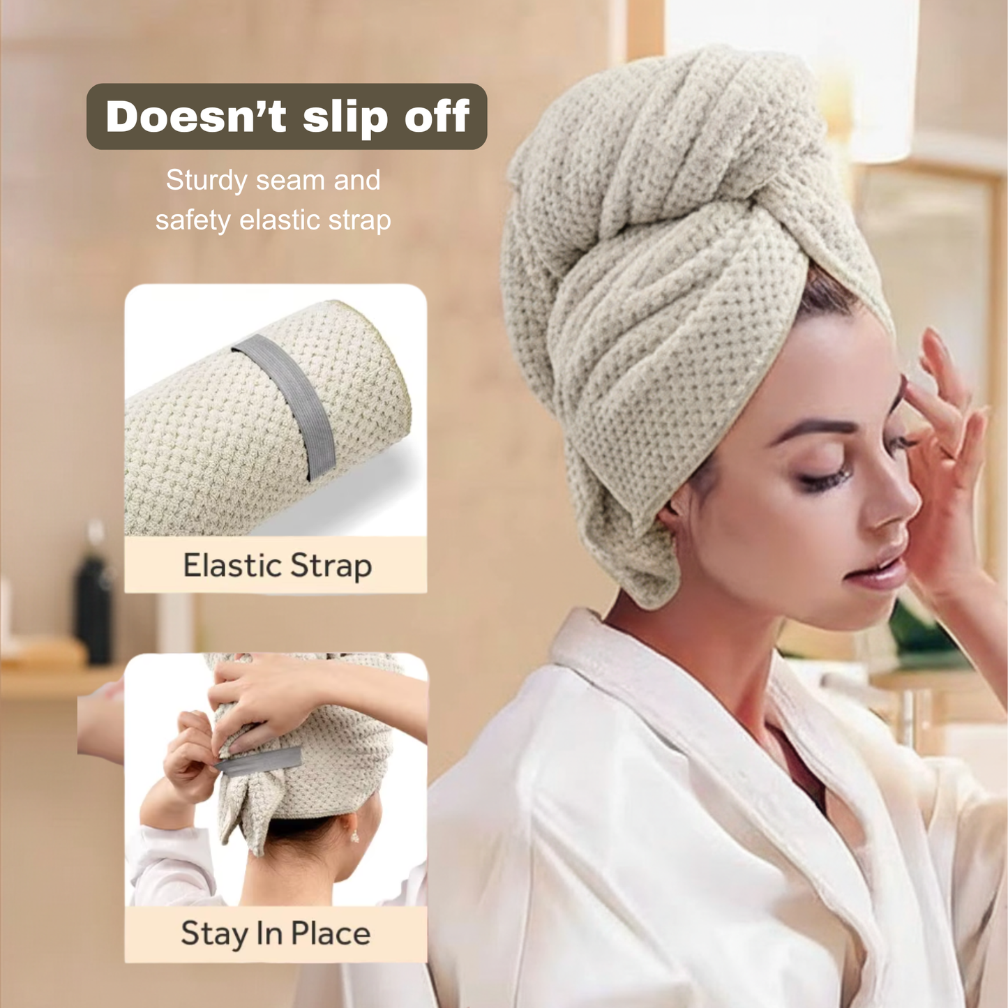 Large Microfiber Hair Towel by DayDream™