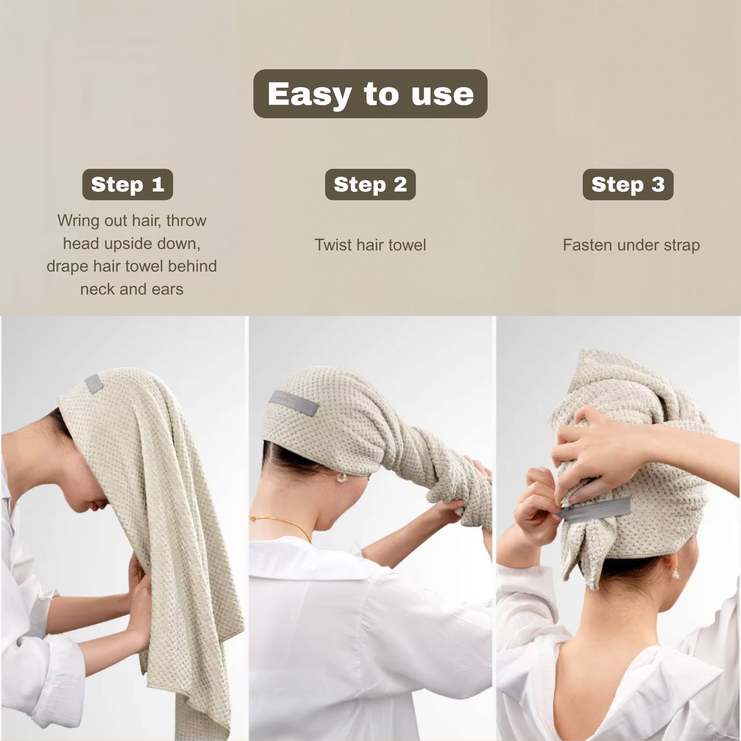 Large Microfiber Hair Towel by DayDream™