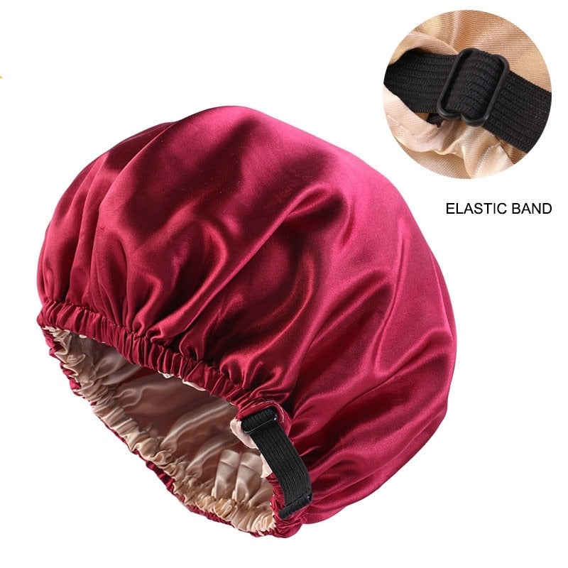 Satin Bonnet Silk Bonnet For Sleeping Hair Bonnet Adjustable Bonnet Pink  Bonnets Sleep Bonnet Night Cap Bonet